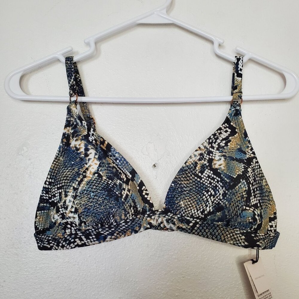 Animal Print Bikini Top Bundle Zebra & Snakeskin Design Womens Size M Brands Cal - Picture 2 of 8